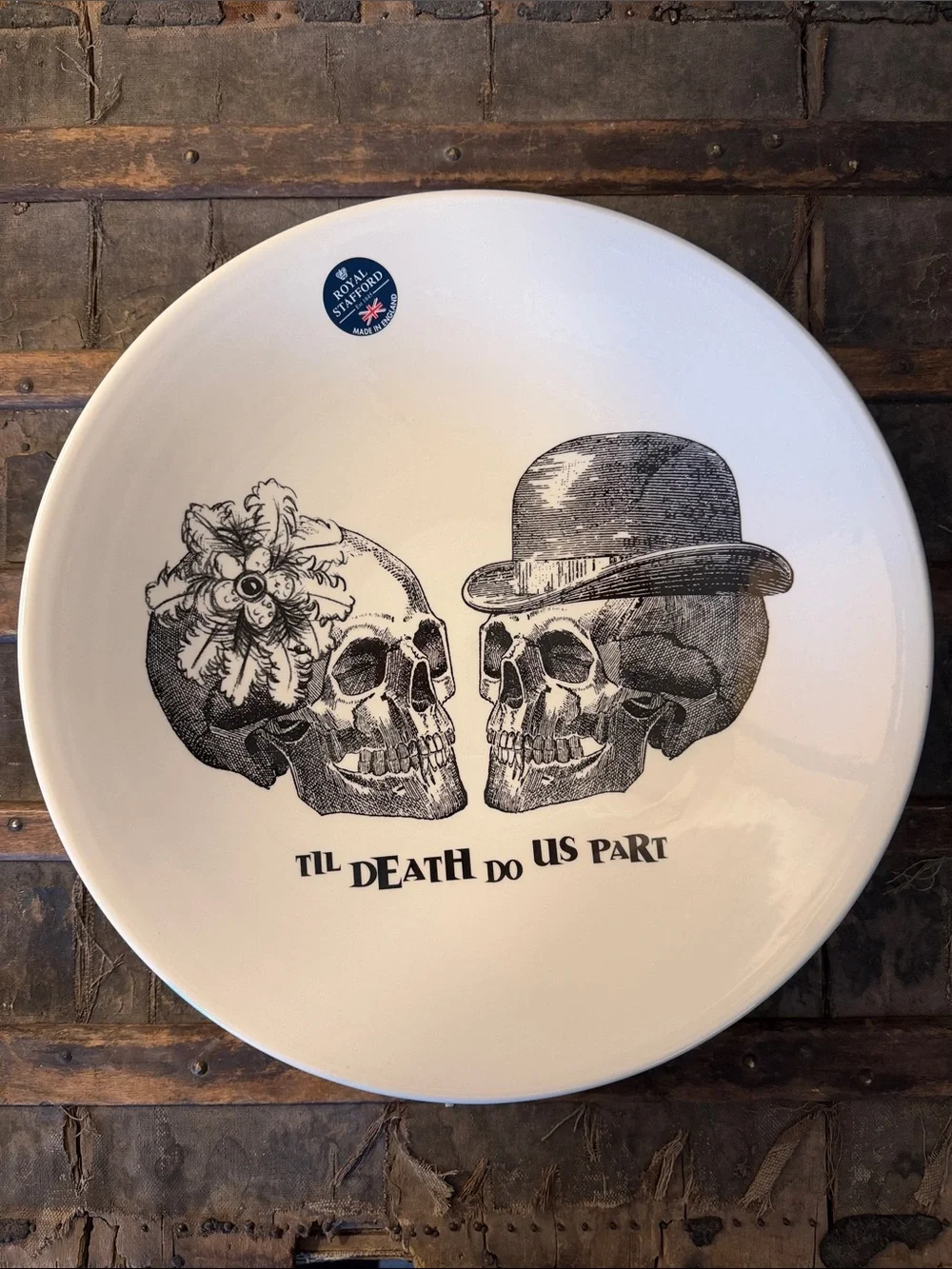 NWOT “Til Death Do Us Part” Large Serving Bowl by Royal Stafford